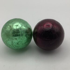 Two Vintage German Kugel Glass Ornaments